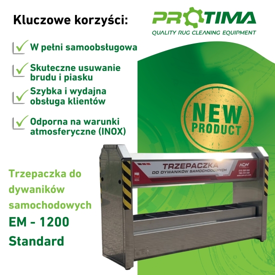 NOWOŚĆ OD PROTIMA!
TRZEPACZKA DO DYWANIKÓW SAMOCHODOWYCH